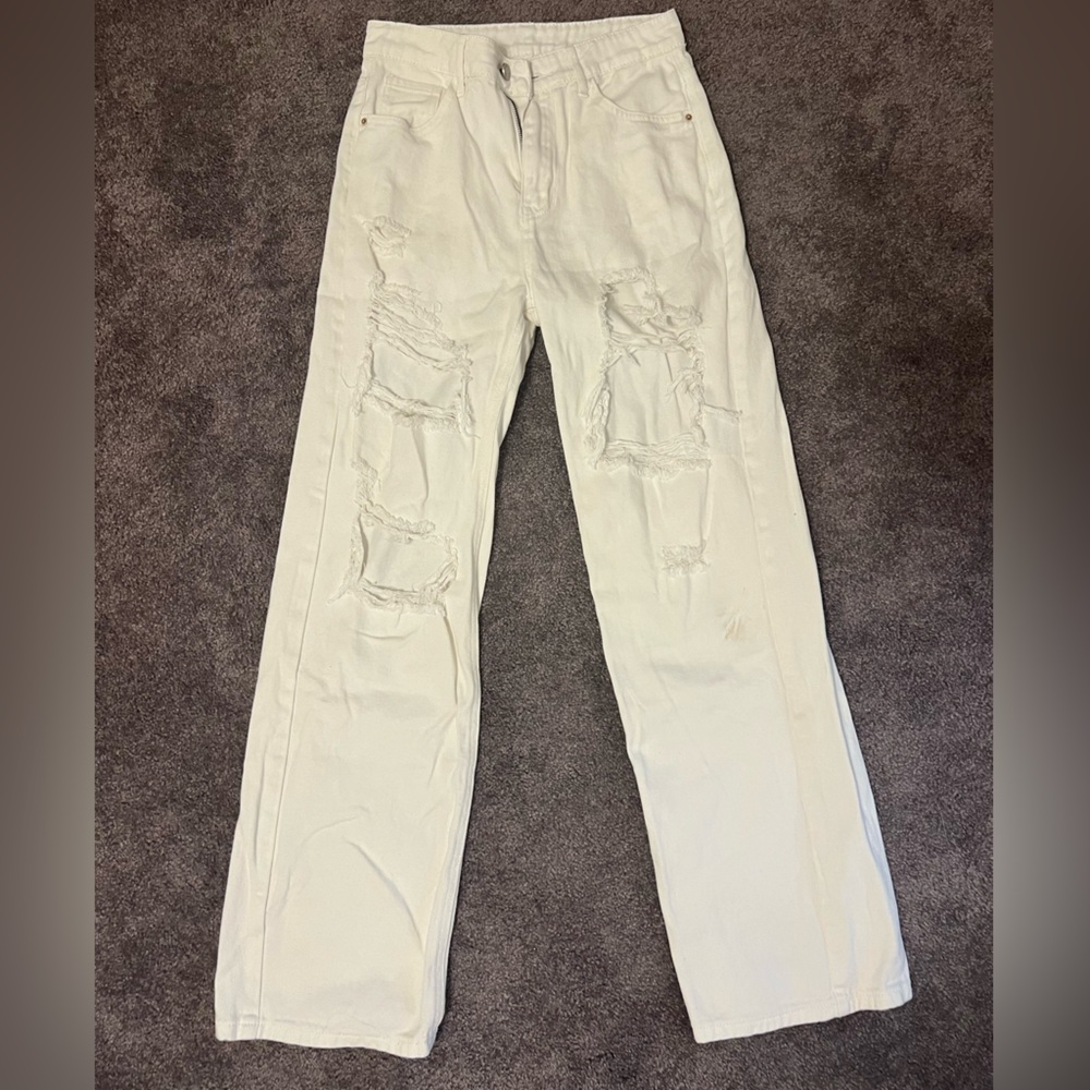 Baggy white jeans